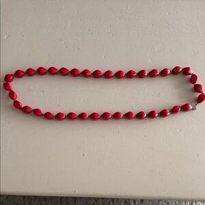 Elegant Red Beaded Necklace